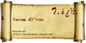 Terem Áron névjegykártya